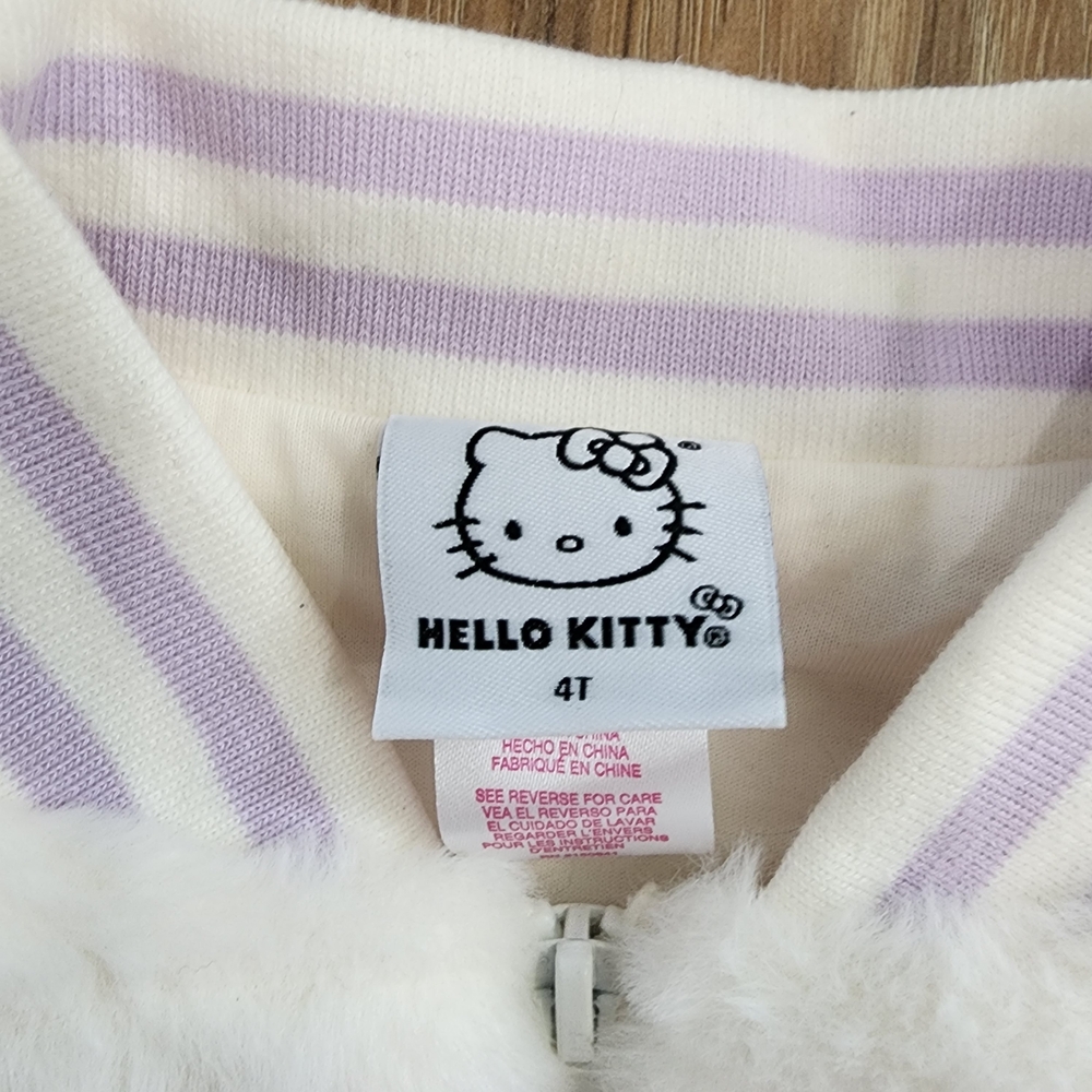 Toddler Hello Kitty Striped White and Lavender Vest, 4T, NWOT - Picture 3 of 5